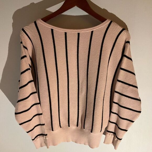 Catherine Malandrino Striped Sweater, Soft Pink. Size Medium - Picture 12 of 16